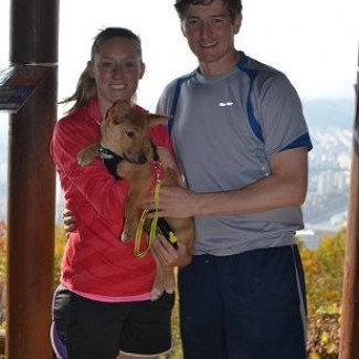 Dex and his family after a LONG hike!